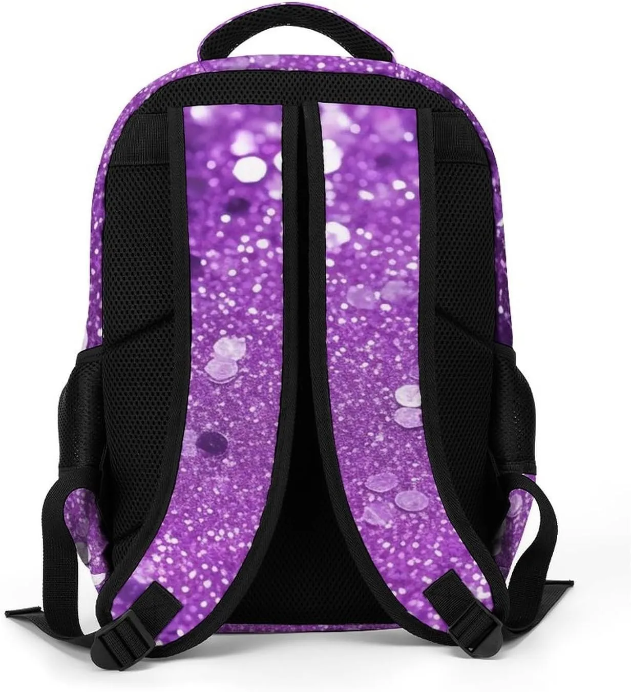 Laptop Backpack for Women Men Daypack Waterproof Sparkling Purple Glitter Computer Bag Business Work Bag for Travel
