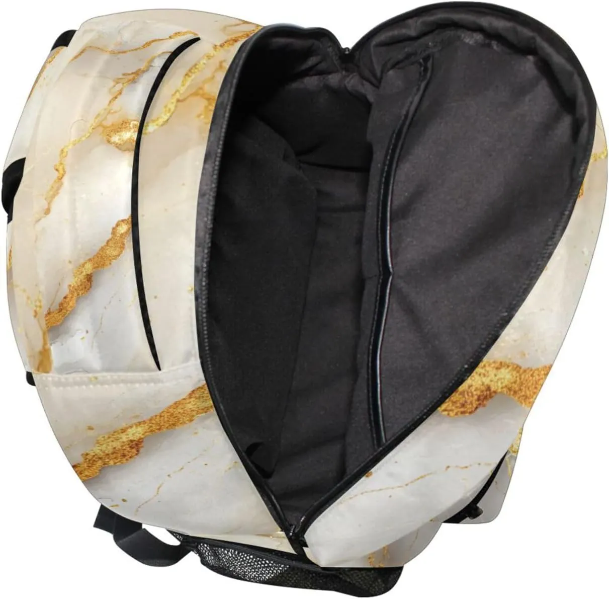 Laptop Backpack for Women Men Waterproof Business Work Bag with Chest Strap for College Work Marble White Yellow