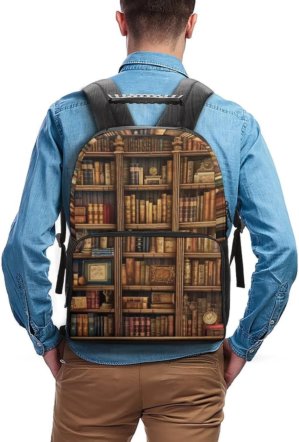 Laptop Backpack Library Bookshelf Book Daypack Computer Bag Travel Laptop Bag Casual Nurse Bag for Women Men
