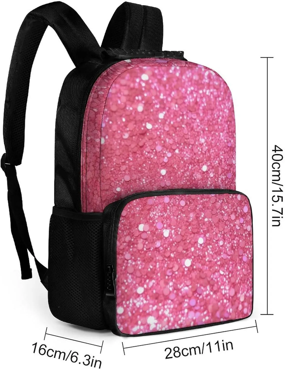 Laptop Backpack Sparkling Glitter Daypack Computer Bag Travel Laptop Bag Casual Nurse Bag for Women Men