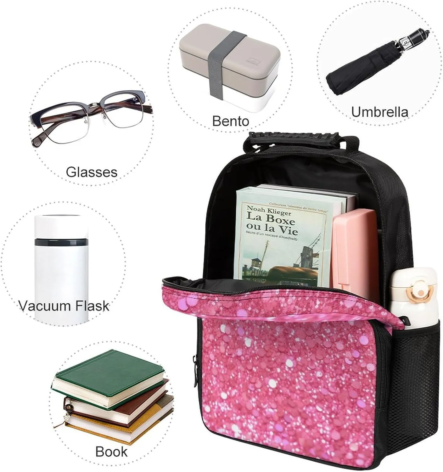 Laptop Backpack Sparkling Glitter Daypack Computer Bag Travel Laptop Bag Casual Nurse Bag for Women Men