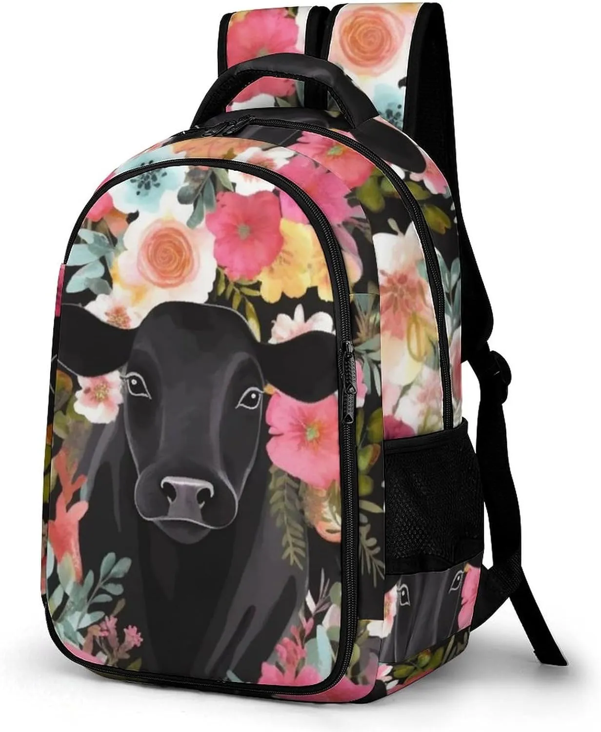 Laptop Backpack Travel Daypack Steer Floral Waterproof Computer Bag Lightweight Business Work Bag for Men Women