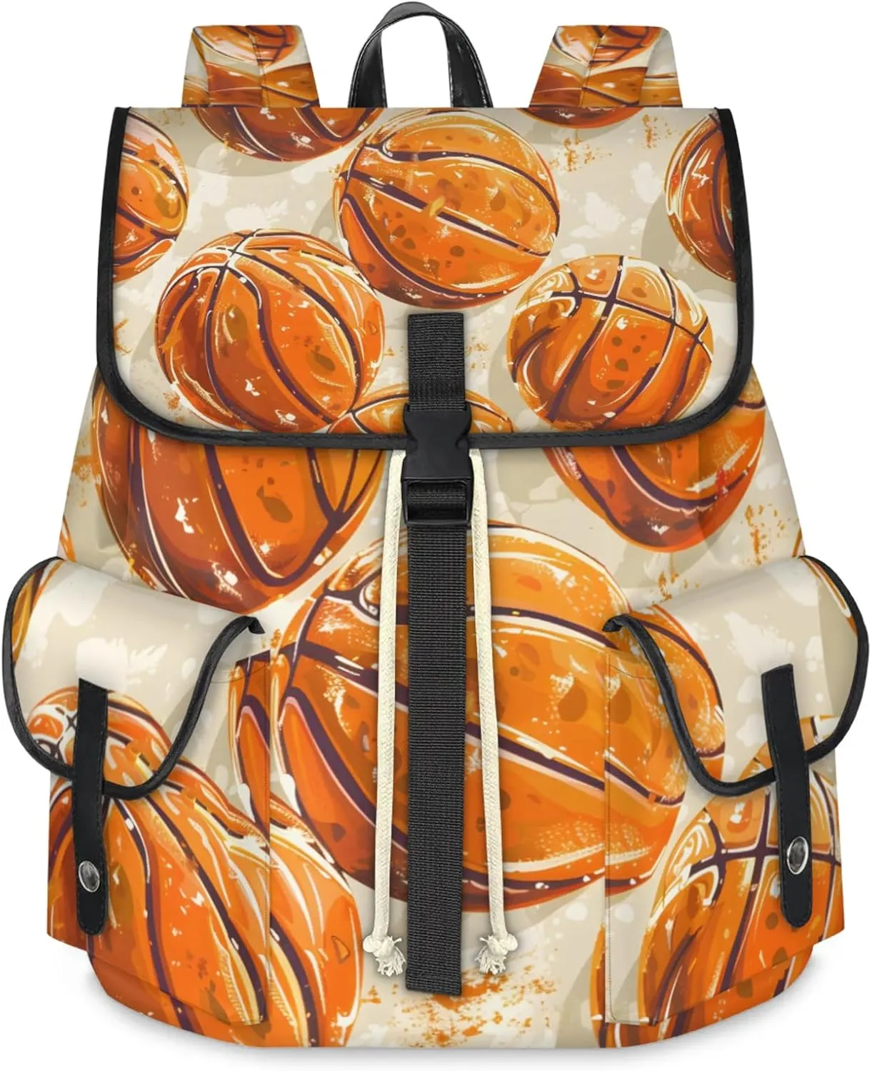 Laptop Backpacks Basketball Print Travel Backpack for Women Work Backpack Computer Bag for Business Travel Fits 15 Inch Laptop