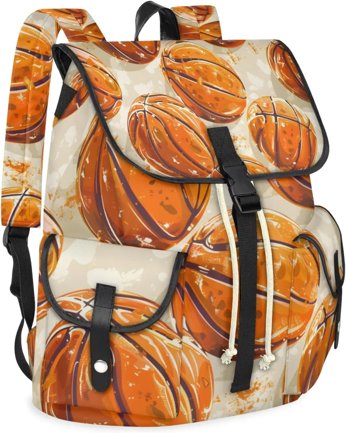 Laptop Backpacks Basketball Print Travel Backpack for Women Work Backpack Computer Bag for Business Travel Fits 15 Inch Laptop
