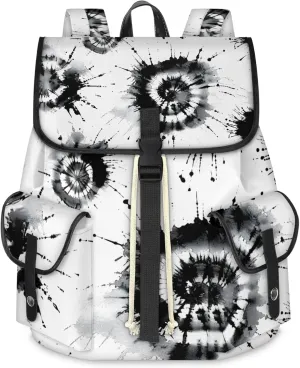 Laptop Backpacks Black Tie Dyeing Travel Backpack for Women Work Backpack Computer Bag for Business Travel Fits 15 Inch Laptop
