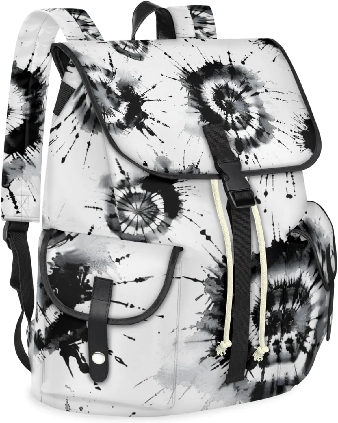 Laptop Backpacks Black Tie Dyeing Travel Backpack for Women Work Backpack Computer Bag for Business Travel Fits 15 Inch Laptop