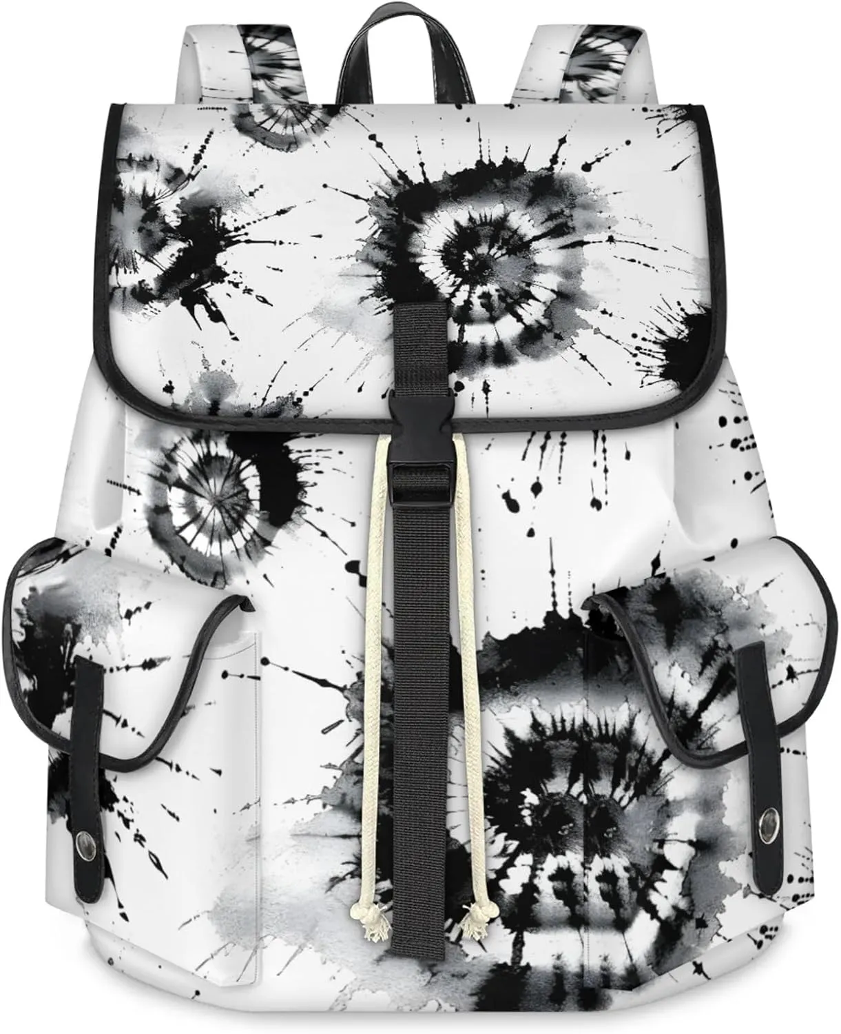 Laptop Backpacks Black Tie Dyeing Travel Backpack for Women Work Backpack Computer Bag for Business Travel Fits 15 Inch Laptop