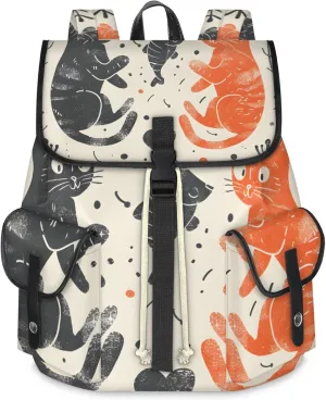 Laptop Backpacks Cats Fish Travel Backpack for Women Work Backpack Computer Bag for Business Travel Fits 15 Inch Laptop