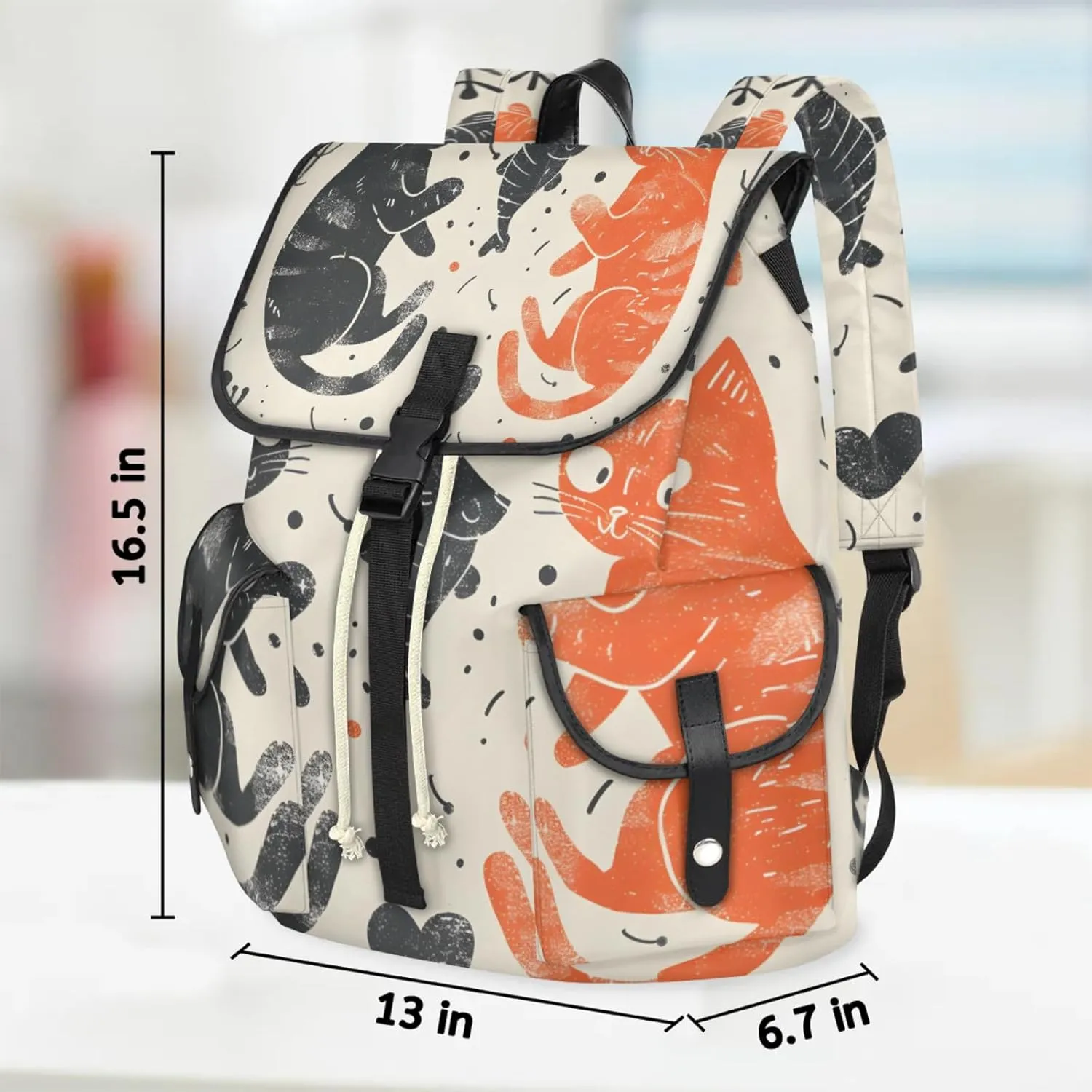 Laptop Backpacks Cats Fish Travel Backpack for Women Work Backpack Computer Bag for Business Travel Fits 15 Inch Laptop