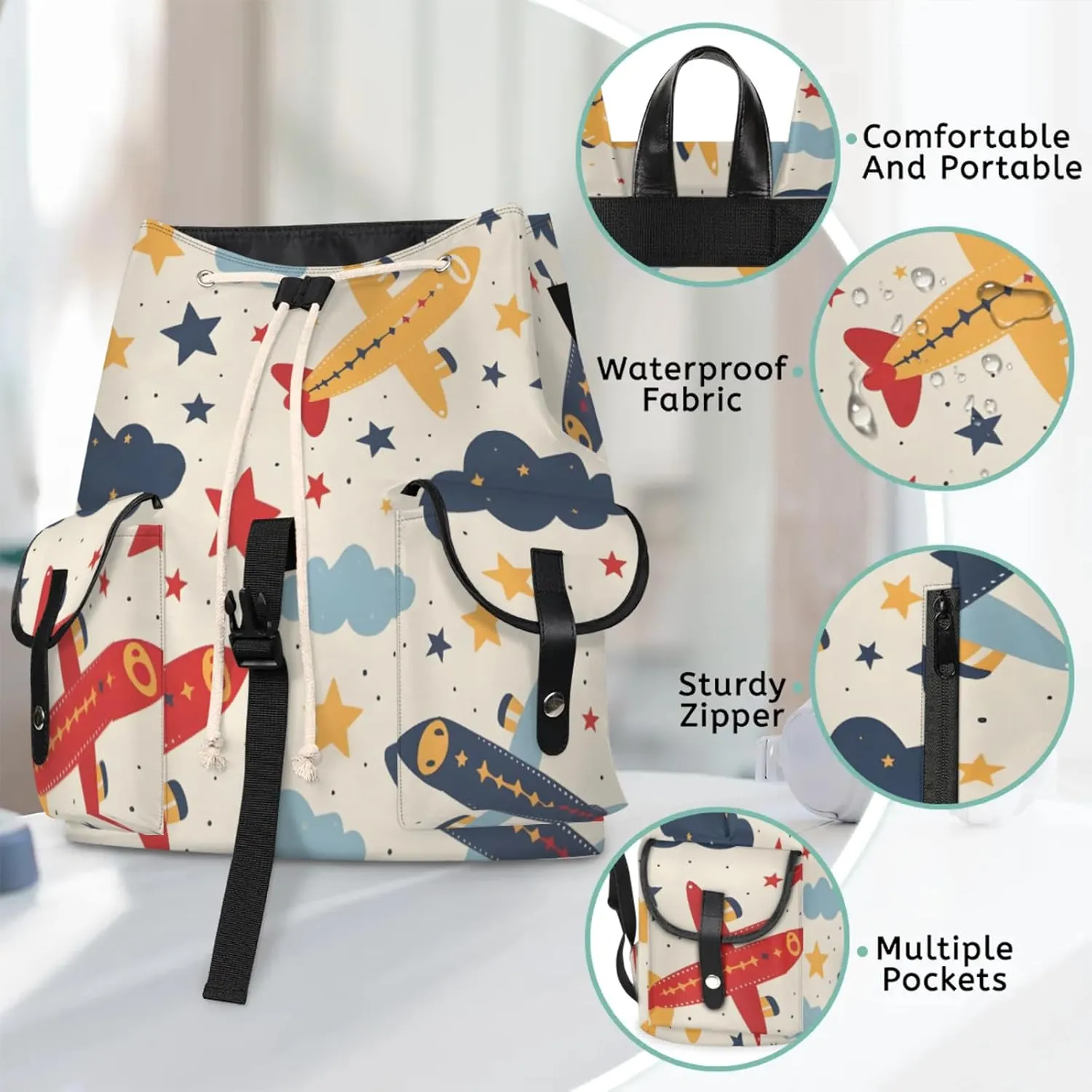 Laptop Backpacks Cute Airplanes Travel Backpack for Women Work Backpack Computer Bag for Business Travel Fits 15 Inch Laptop