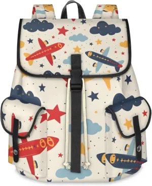 Laptop Backpacks Cute Airplanes Travel Backpack for Women Work Backpack Computer Bag for Business Travel Fits 15 Inch Laptop