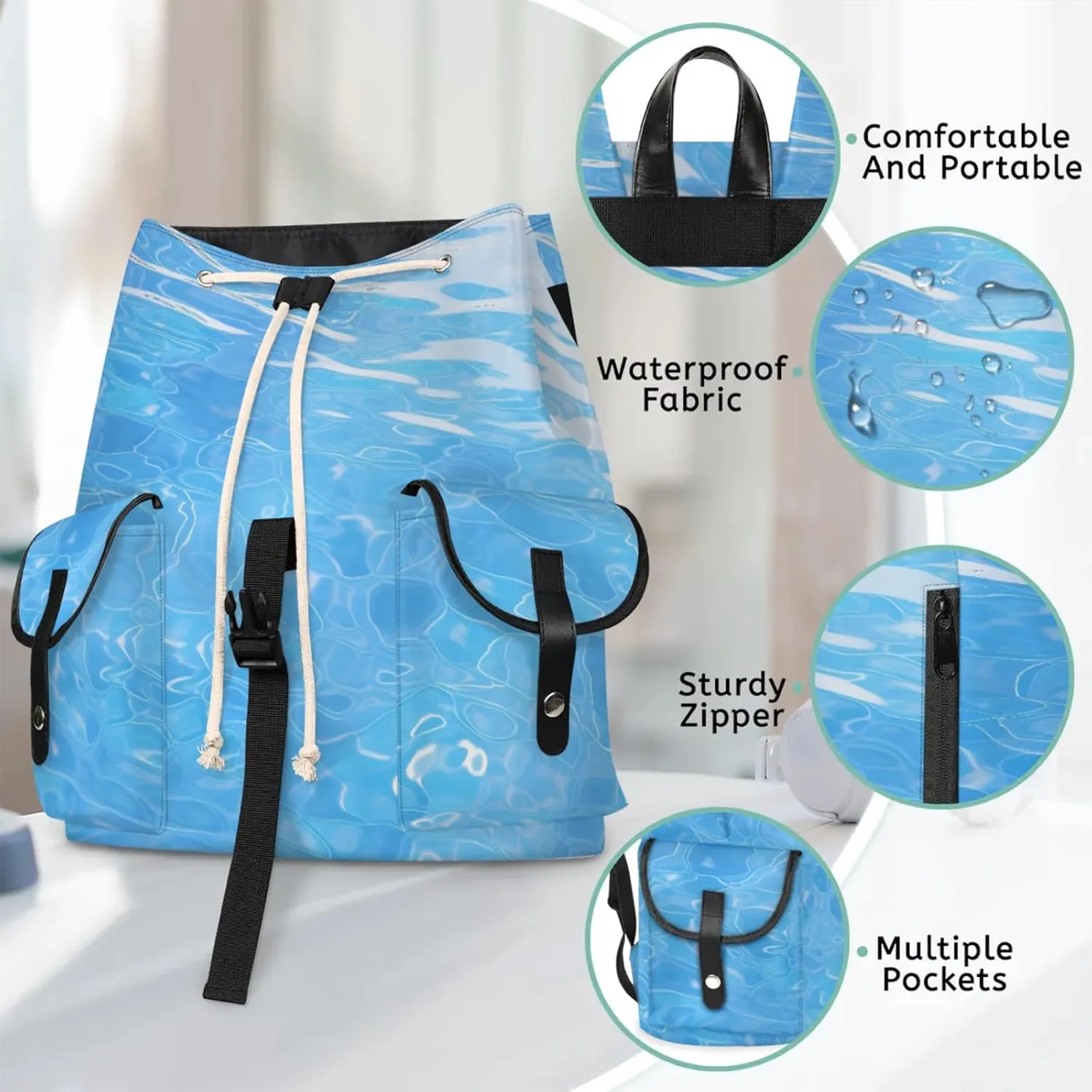 Laptop Backpacks Seawater Travel Backpack for Women Work Backpack Computer Bag for Business Travel Fits 15 Inch Laptop
