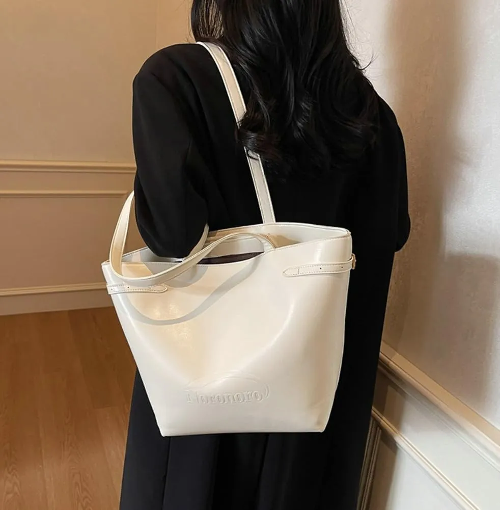 Large Bucket Bags for Women Spring Purses for Women 2025 Simple Shoulder Bag Underarm Bag Trendy Tote Bag for Work Travel