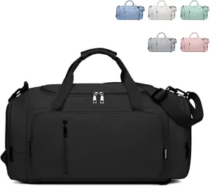 Large Capacity Duffel with Triple Carry Options, Dry & Wet Separation,Duffels for Sports & Fitness (Black)