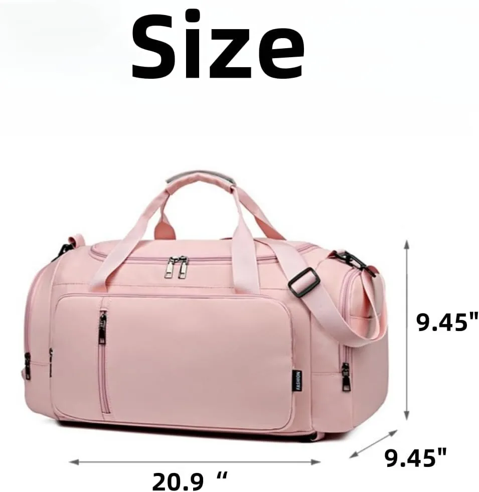 Large Capacity Duffel with Triple Carry Options, Dry & Wet Separation,Duffels for Sports & Fitness (Gray)