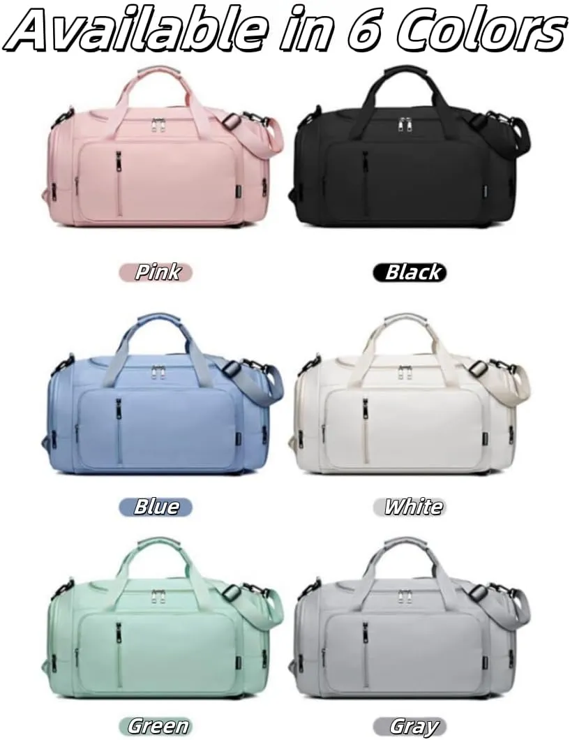 Large Capacity Duffel with Triple Carry Options, Dry & Wet Separation,Duffels for Sports & Fitness (Gray)