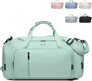Large Capacity Duffel with Triple Carry Options, Dry & Wet Separation,Duffels for Sports & Fitness (Green)