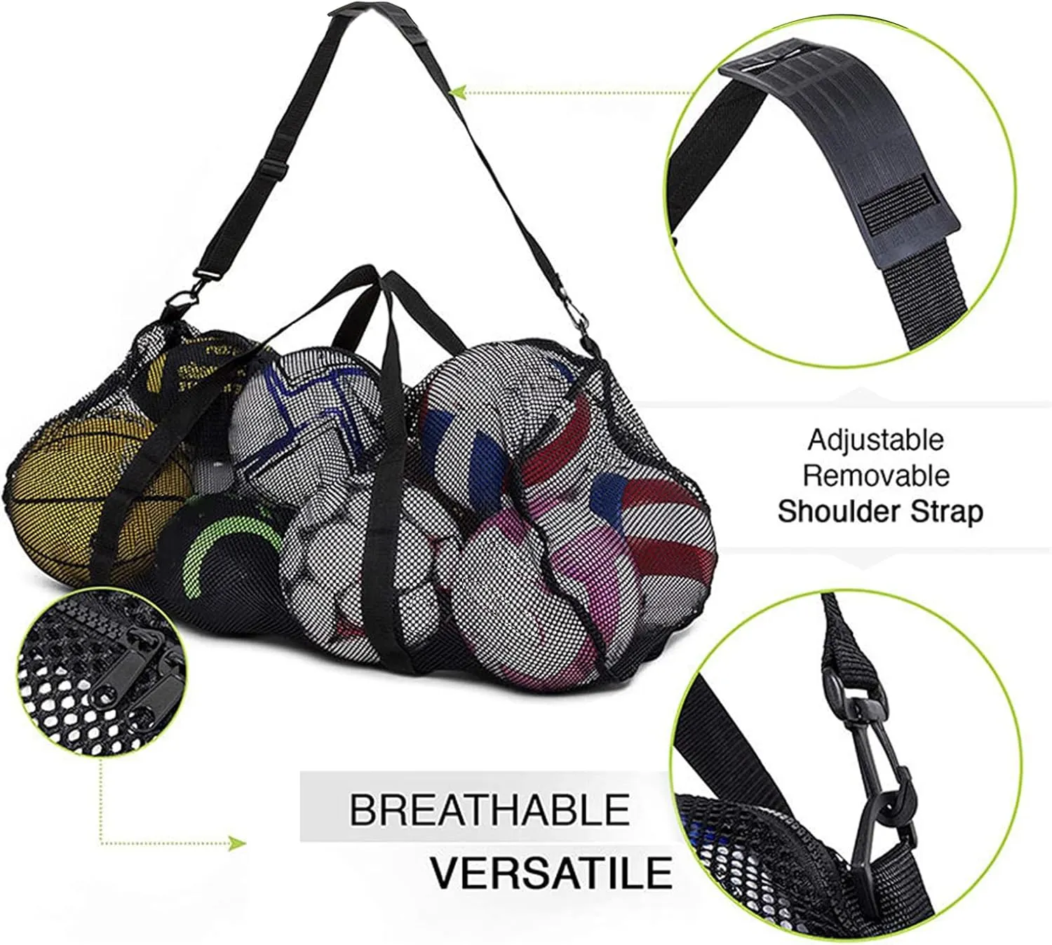 Large Capacity Mesh Duffels Gear Bag Scubas Diving Snorkeling Equipment Football Storage Bag Tear-resistant Duffels Bag