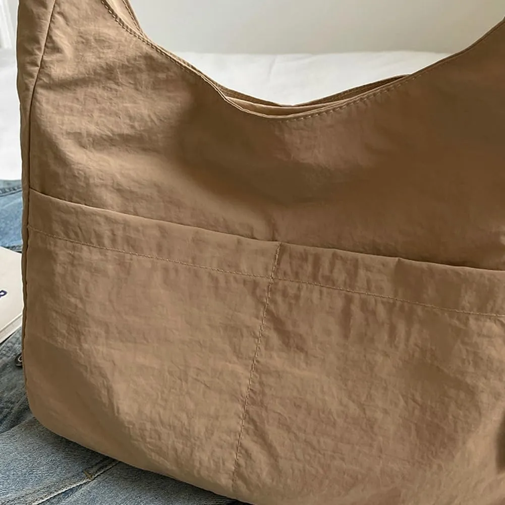 Large Tote Bag For Women Nylon Shoulder Bags For Women Simple Crescent Bag Sling Bag Purses College Travel Outdoor