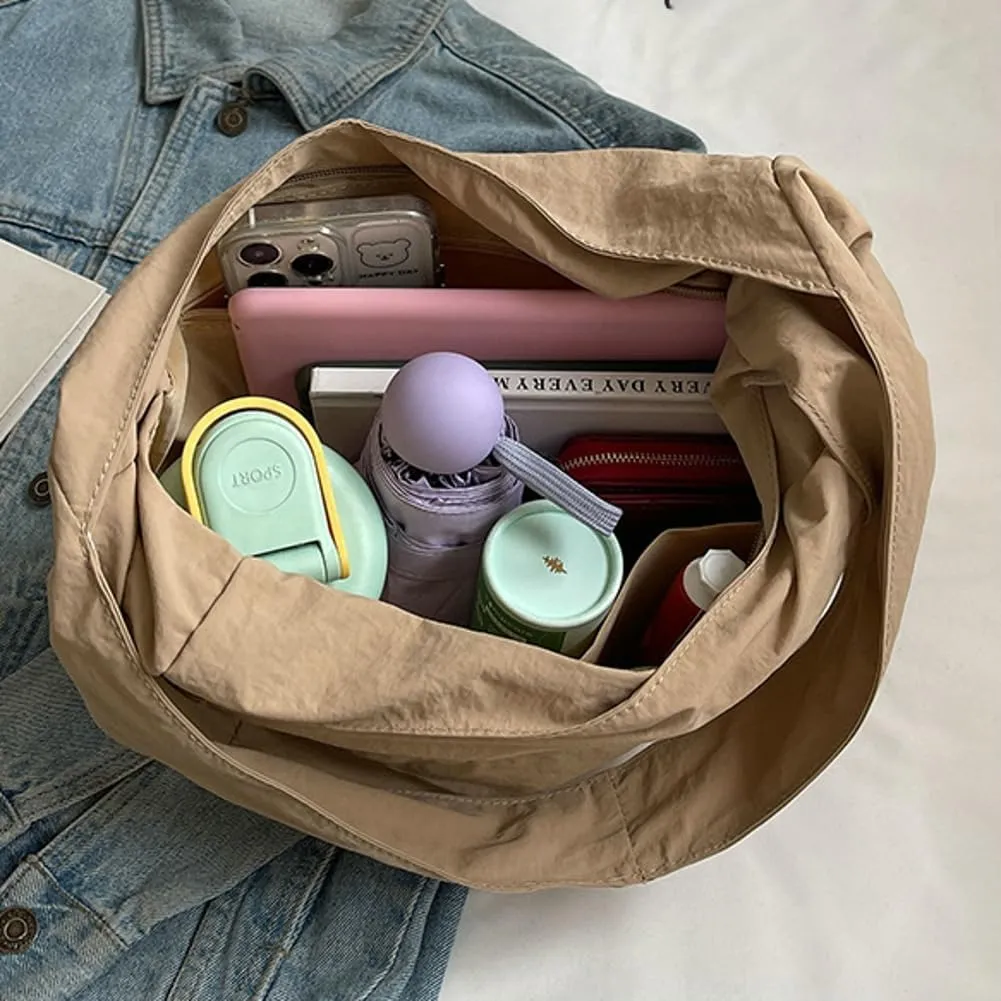 Large Tote Bag For Women Nylon Shoulder Bags For Women Simple Crescent Bag Sling Bag Purses College Travel Outdoor
