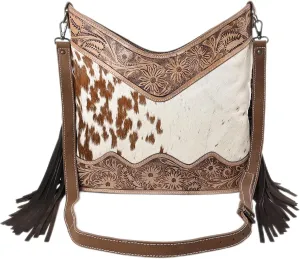 Leather Cross Body Bag Purse for Woman Sling Bag Cowhide Handmade Western Shoulder Bags With Adjustable Strap 12x14 in