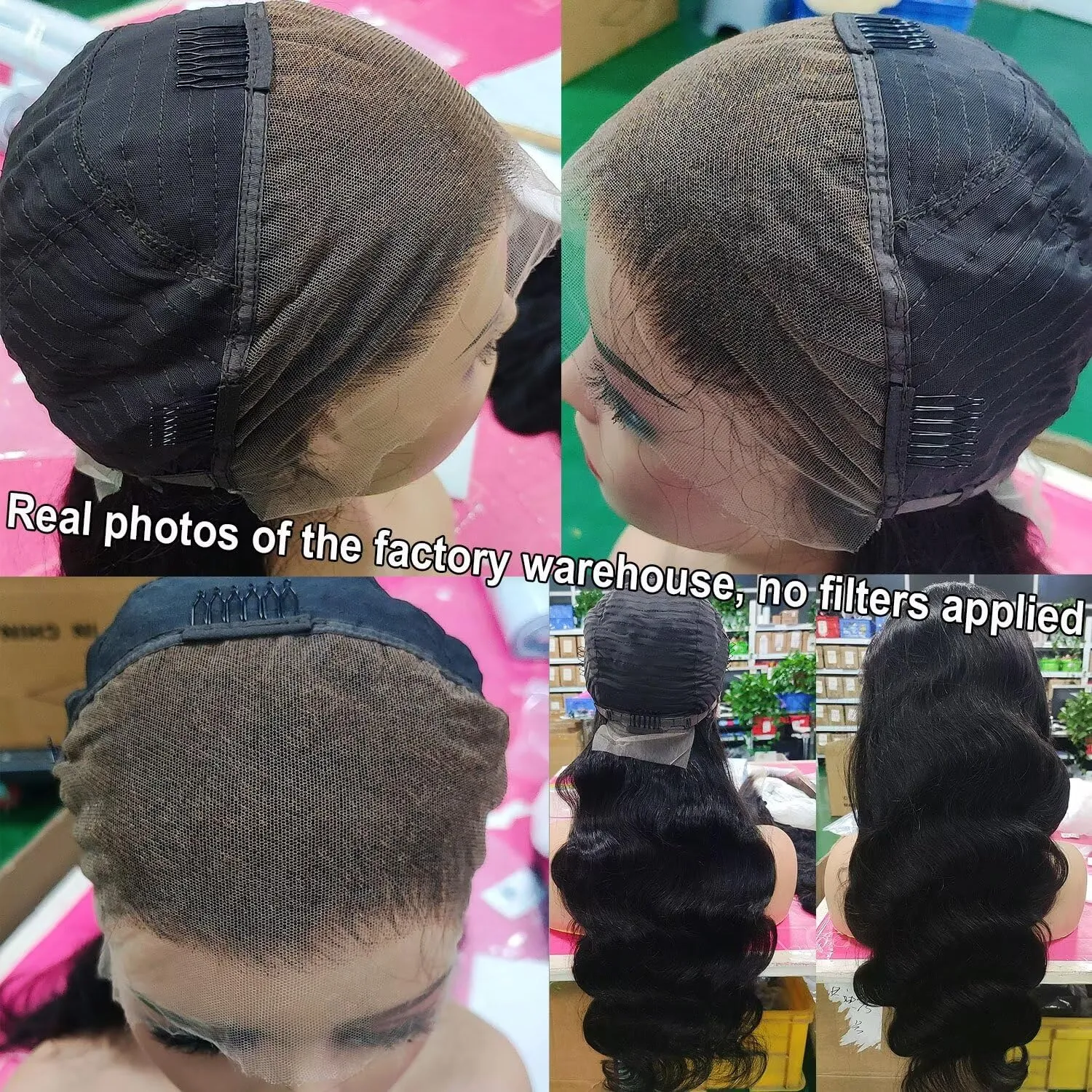 Lemoda SKINLIKE Real HD Full 13x4 Body Wave Lace Frontal Wigs Brazilian Virgin Human Hair Wig 0.1mm Ultra-thin Frayed Ends Lace Natural Black 22Inch