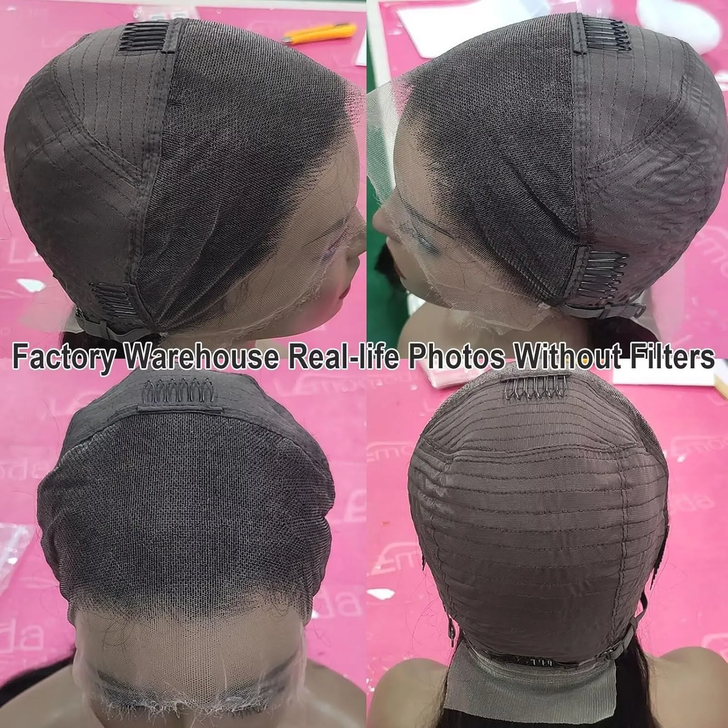 Lemoda SKINLIKE Real HD Lace Wigs 210% Density Straight 13x4 Full Lace Frontal Wigs 12A Brazilian Straight Virgin Human Hair Lace Front Wig Invisible 0.1mm Ultra-thin Frayed Ends Tiny Knots 26inch