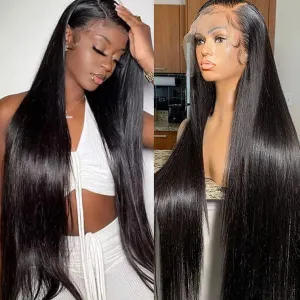 Lemoda SKINLIKE Real HD Lace Wigs 210% Density Straight 13x4 Full Lace Frontal Wigs 12A Brazilian Straight Virgin Human Hair Lace Front Wig Invisible 0.1mm Ultra-thin Frayed Ends Tiny Knots 26inch
