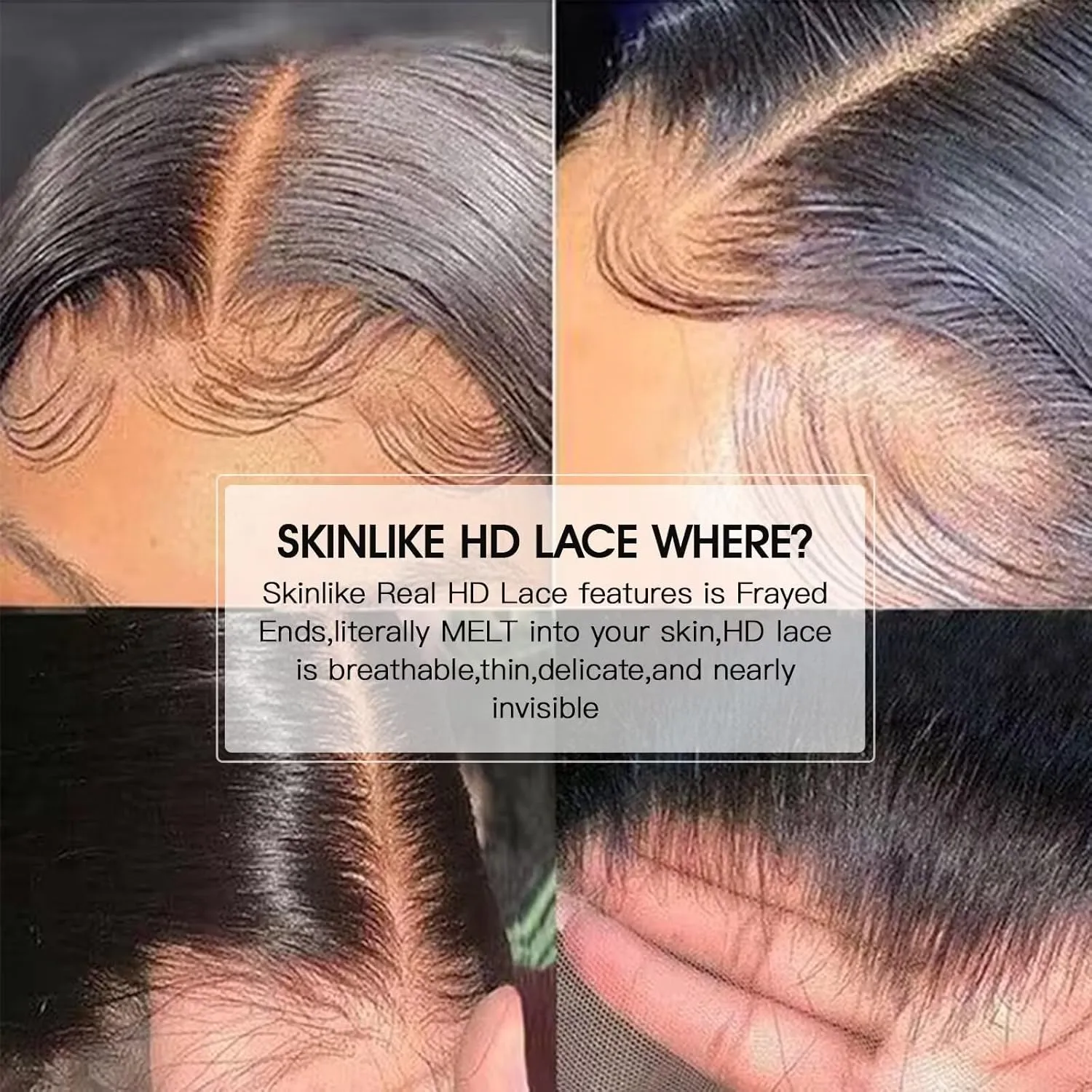 Lemoda SKINLIKE Real HD Lace Wigs 210% Density Straight 13x4 Full Lace Frontal Wigs 12A Brazilian Straight Virgin Human Hair Lace Front Wig Invisible 0.1mm Ultra-thin Frayed Ends Tiny Knots 26inch