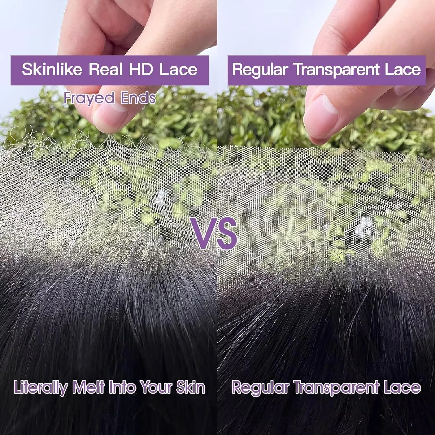 Lemoda SKINLIKE Real HD Lace Wigs Full 13x4 Lace Frontal Wigs Brazilian Body Wave Virgin Human Hair 12A Body Wave Frontal Wig Invisible 0.1mm Ultra-thin Frayed Ends Tiny Knots 24Inch