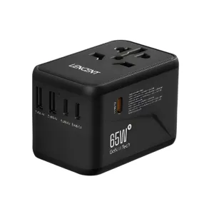 LENCENT 65W/100W GaN Universal Travel Adapter – Fast Charging USB & Type-C Plug for EU/US/UK/AU
