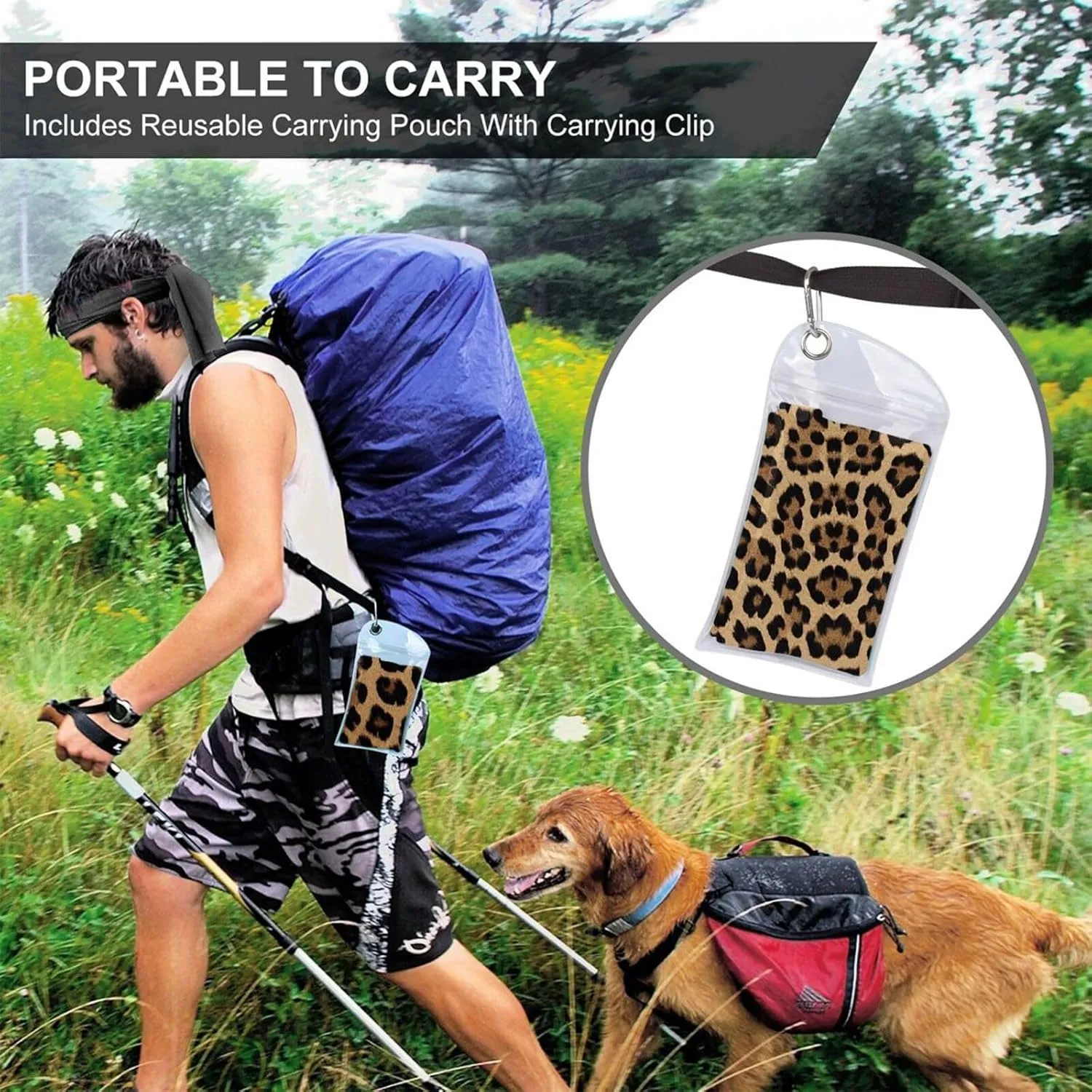 Leopard Print Premium Compact Microfiber Travel Towel-Featherlight & Quick Dry,Sand-Resistant Beach Towel for Swimming,Camping,Vacation Essentials with Carry Pouch