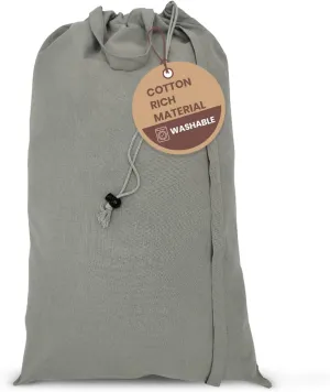 LFH Home Cotton Canvas Extra Large Laundry Bag with Handle, Heavy Duty Drawstring Closure Washable Laundry Bags, School Travel, Home, Hotel, College Dorm, Organizer Sack, Toys Clothes 24x36-Grey