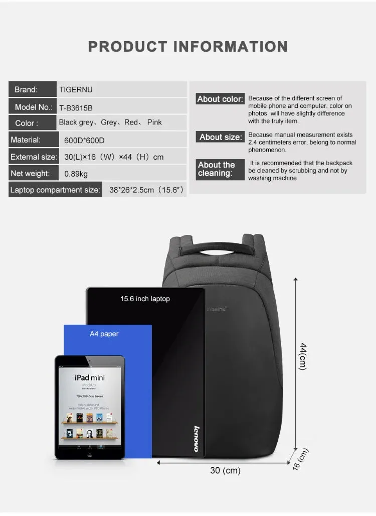 Lifetime Warranty Anti Theft Backpack For Men For Women 15.6" Laptop Backpack Waterproof Travel Backpacks Schoolbag For Teens