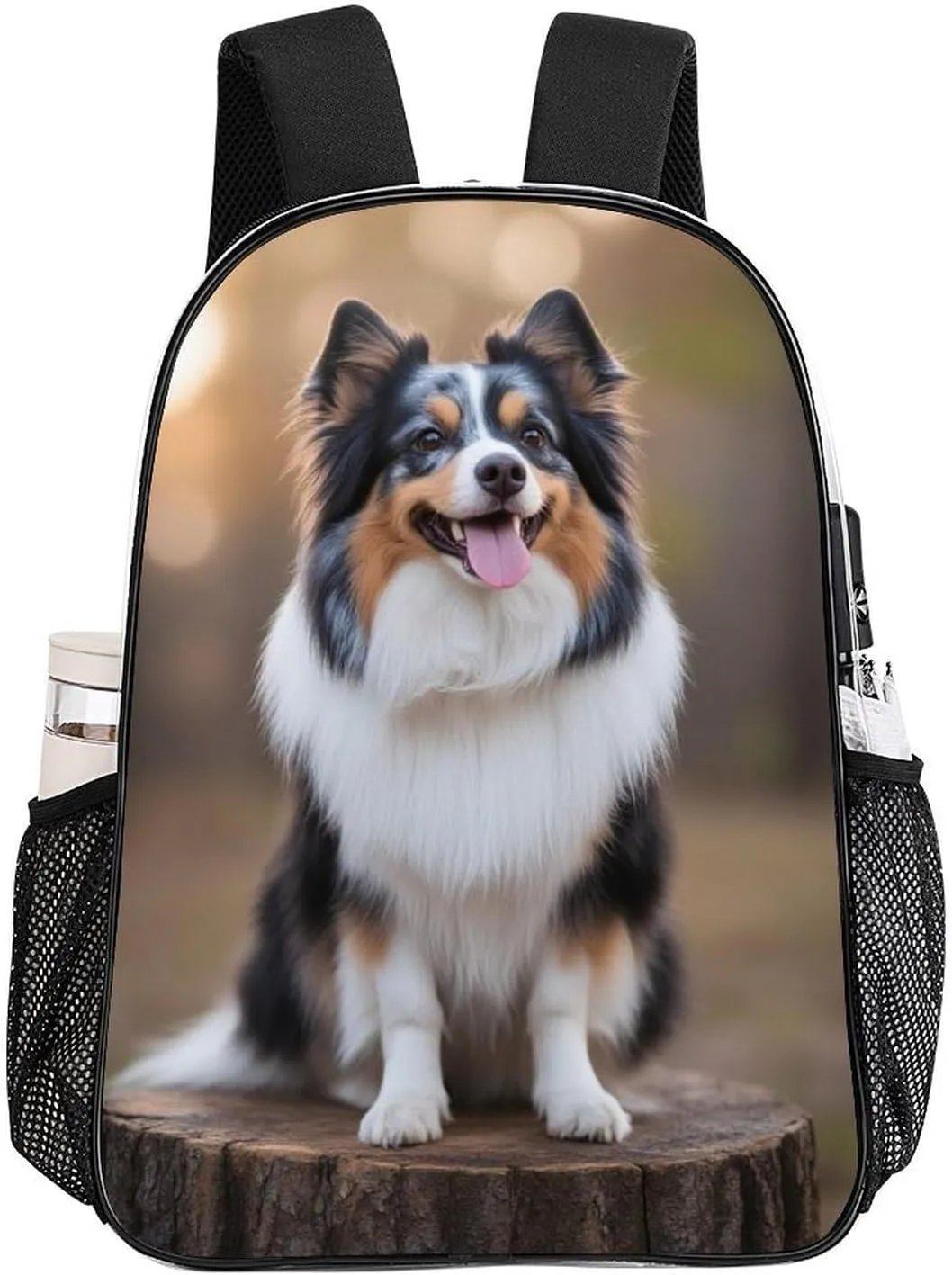 Lightweight Daypack Bookbag for Trekking Business Walking Cycling - Big Capacity Transparent Multipurpose Carry On Bag, Animal Australian Shepherd Business Computer Bag