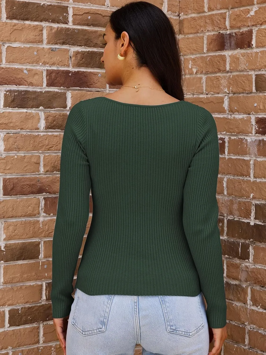 LILLUSORY Women's 2025 Twist Knot Fall Clothes Fashion Outfits Top Ribbed Long Sleeve