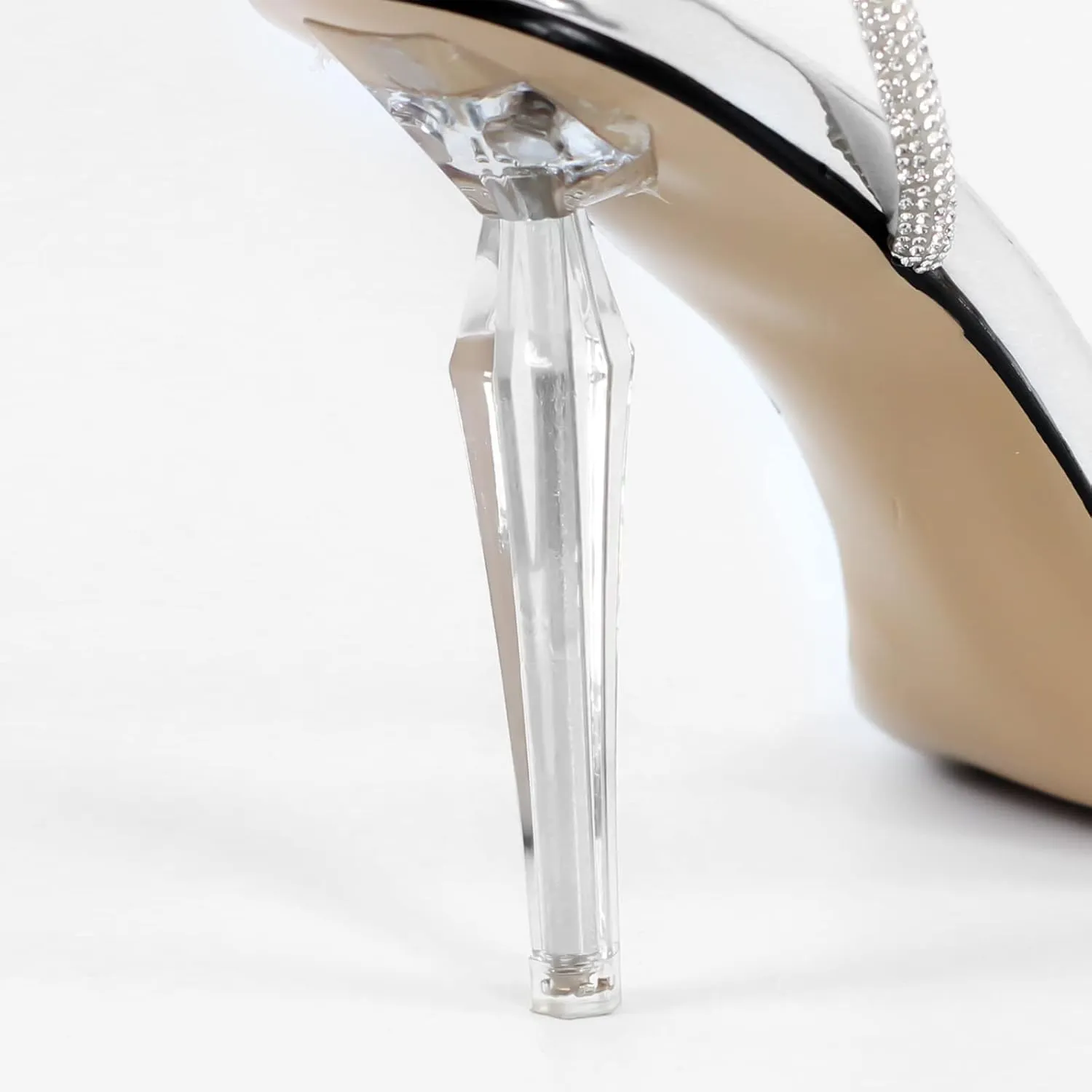 LISHAN Womens Pearl Stiletto High Heel Ankle Strap Buckle For Party Prom