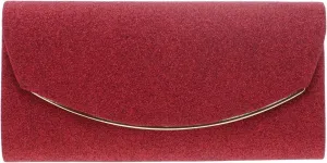Li'Shay Clutch Handbag Sparkle Satin With Metal Rim Evening Bag