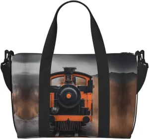 Locomotive Print Portable Travel Duffel Bag,Ideal For Business And Private Travel