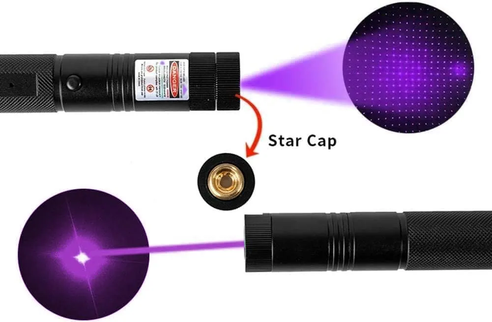 Long Range Tactical Blue Purple Laser Beam Flashligh with USB Charging ,Adjustable Focus Light Pointer for Night Astronomy Outdoor Camping and Hiking, Small Breeds