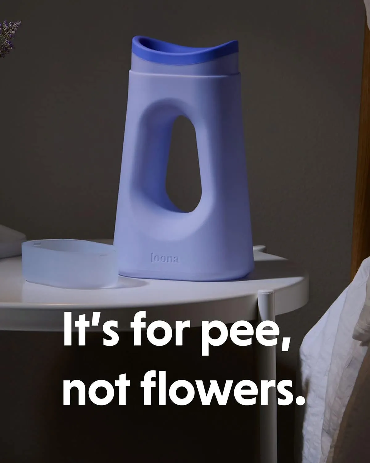 Loona Premium Female Urinal - Quiet, No Splash Design for Women - Ideal for Bedside, Travel, and Outdoor Use - Moon Grey - HSA/FSA Eligible