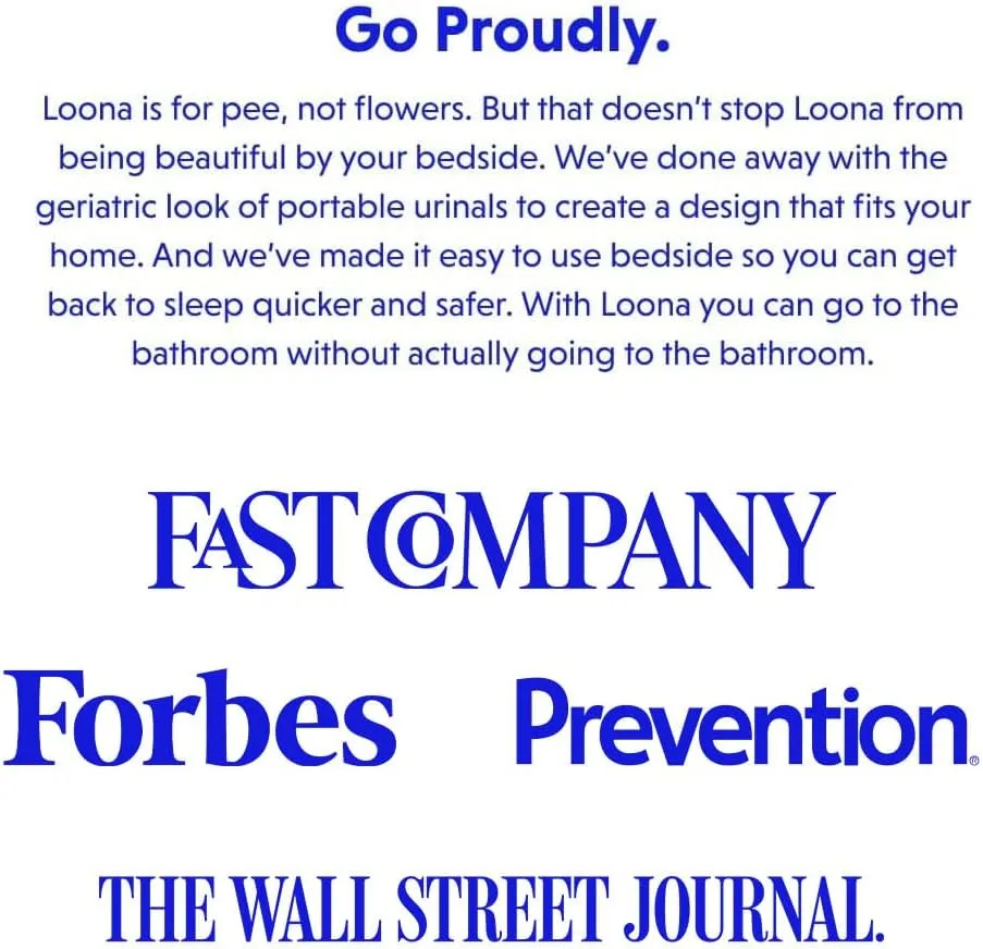 Loona Premium Female Urinal - Quiet, No Splash Design for Women - Ideal for Bedside, Travel, and Outdoor Use - Moon Grey - HSA/FSA Eligible