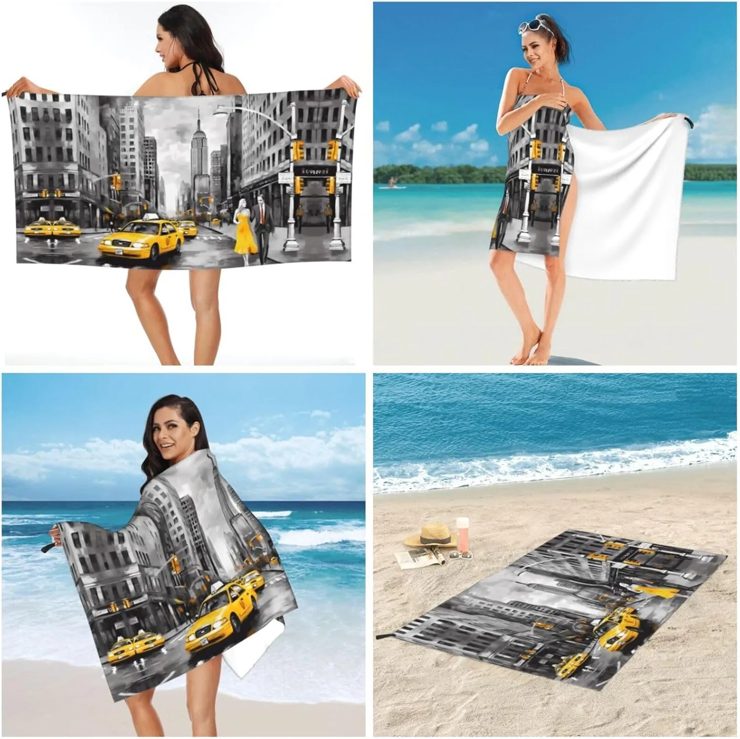 Love from New York Premium Compact Microfiber Travel Towel-Featherlight & Quick Dry,Sand-Resistant Beach Towel for Swimming,Camping,Vacation Essentials with Carry Pouch