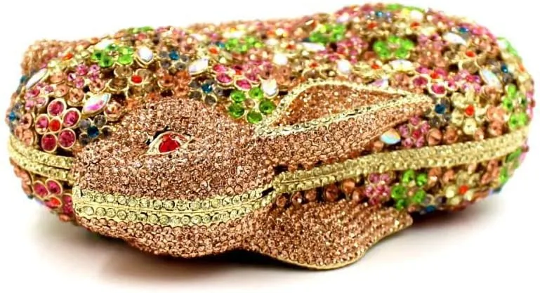 Lovely Rabbit Rhinestone Handbags Bling Animal Crystal Clutch Purse Wedding Cocktail Party Evening Bags for Women