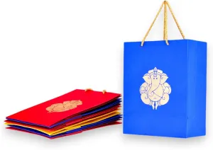 LOVENSPIRE Ganesha Paper Carry Bags Eco-friendly Gift Bag for Wedding Housewarming Ganesh Chaturthi Puja Diwali Return Gifts