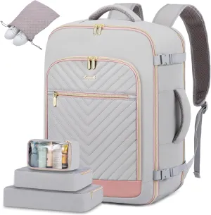 LOVEVOOK Travel Backpack For Women,40L Carry On Backpack Flight Approved,TSA Personal Item Travel Bag Fits 17.3 Inch Laptop,Business Weekender Overnight Daypack with Toiletry Bag and 2 Packing Cubes