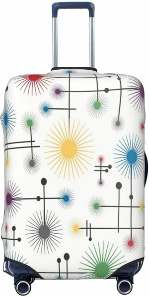 Luggage Cover For Travel Star Retro Go Mid Century Modern Lines– High Elasticity Ideal For Travel 20-28 Inch.