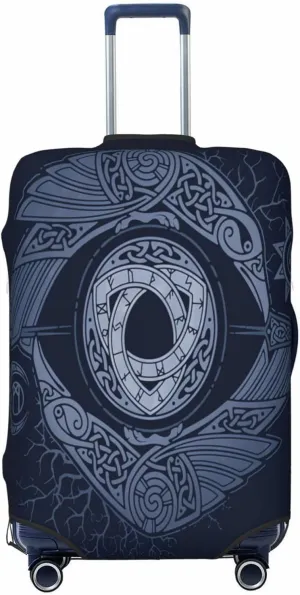 Luggage Cover For Travel Vikings Norse Mythology Odin Ravens– Scratch-Resistant Business Trips 20-28 Inch.