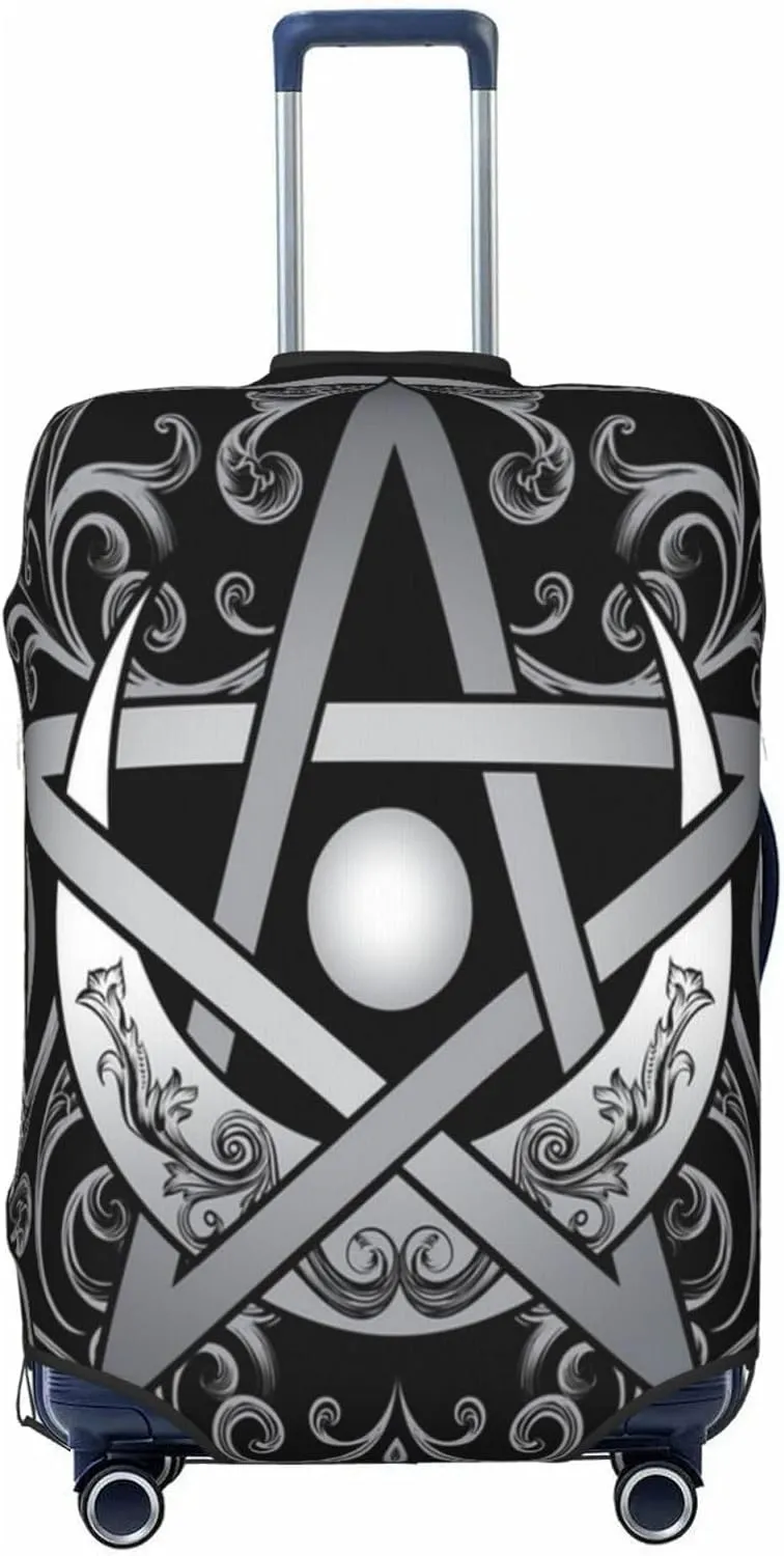 Luggage Cover For Travel Wiccan Occult Witch Pentagram Pentacle (3)– High Elasticity Business Trips 20-28 Inch.