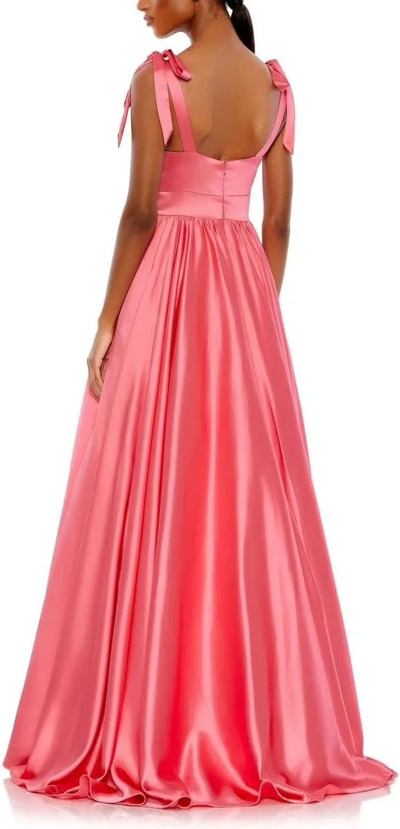 Mac Duggal Womens Satin Ballgown Evening Dress